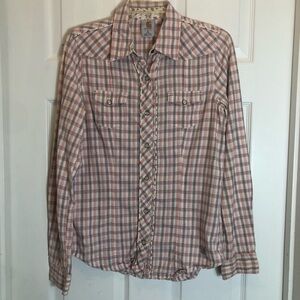 Carhartt Pearl Snap Front Western Style Long Sleeve Plaid Top Size M (8-10)
